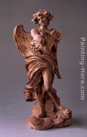 Angel with the Inscription of I.N.R.I. painting - Gian Lorenzo Bernini Angel with the Inscription of I.N.R.I. art painting